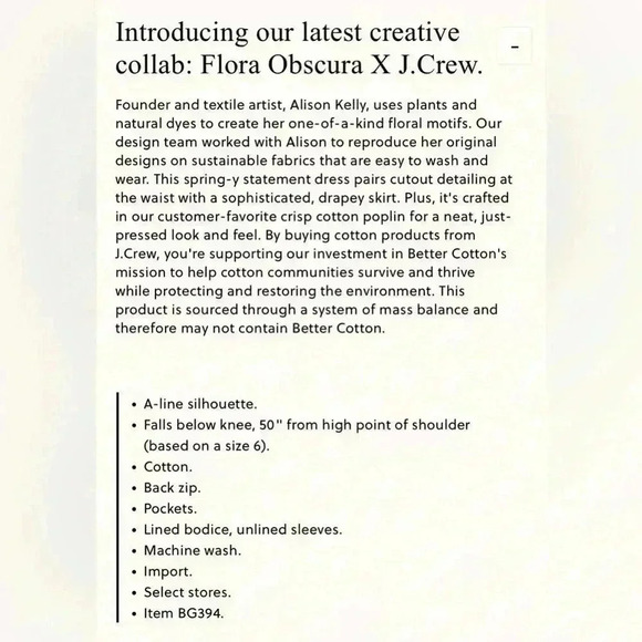 J. Crew Flora Obscura X‎  Side-cutout Dress Women’s Sz 0 NWT Coquette Feminine - Picture 14 of 14